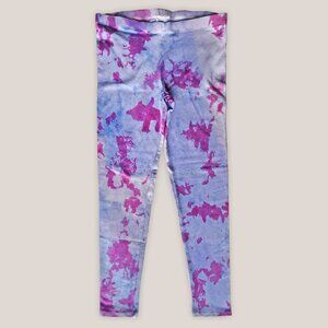 NWT Purple & Pink Tie Dye Leggings Cotton Stretch Yoga Pants Hippie